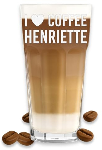 polar-effekt Kaffeeglas 480 ml für Latte Macchiato mit Gravur als Geschenk - Hitzebeständiges Glas mit Namen - Ideal als Geburtstagsgeschenk - Für Kaffee & Eiskaffee