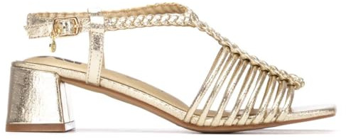 XTI - Sandalen Damen Gold - Bequeme und vielseitige Schuhe - Casual Mode - Modell 14543303 (Größe 37)