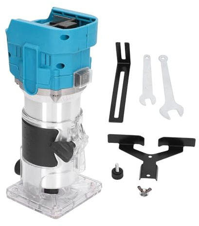 Kit de routeur au lithium-ion, outil de routeur à bois électrique, routeur de garniture compact 880 W 30 000 tr/min avec échelle, acier précis et matériau ABS pour le travail du