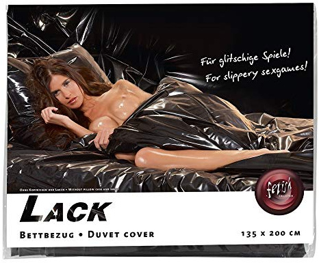 Fetish Collection Lack-Bettdecke - glänzender Lack-Deckenbezug für Frauen und Männer, mit Einschubschlitz, Wet-Look, Latex-Optik