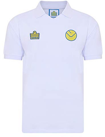Score Draw Leeds United 1975 European Cup Final Admiral Shirt White Medium Cotton