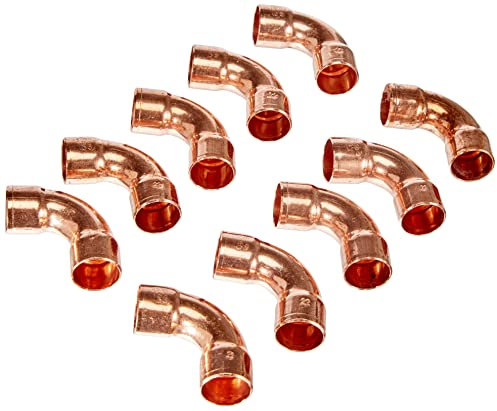 Sanitop-Wingenroth Kupfer-Bogen Nummer 5002A, 90 Grad, 22 mm, 10 Stück, 11393 9