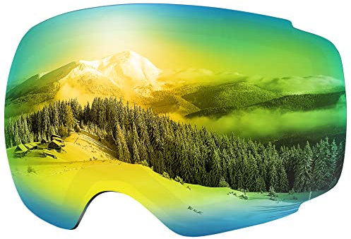 OutdoorMaster Ski Goggles PRO Replacement Lens (VLT 13% Gold Lens with Free Carrying Pouch)