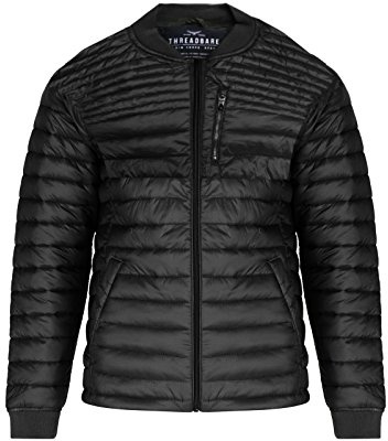 Threadbare Mens Naples MA1 Bomber Jacket Black - Large