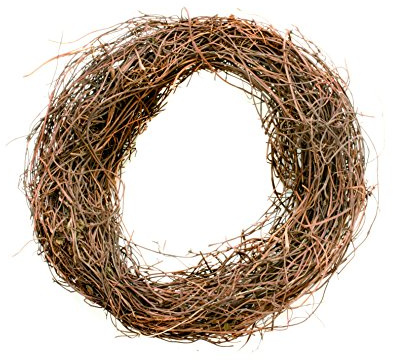 GLOREX Rebkranz fein 25 cm, Rebenäste, Natur, 25 x 25 x 5 cm, 6 3804 709