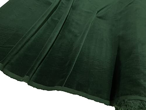 EU Fabrics Premium 100% Cotton Velvet Fabric | Soft Plain Upholstery Material | Ideal for Costumes, Dressmaking, Home Decor, Curtains & Crafts | Sold by The Meter (Bottle Green - 1 Meter)