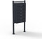 Wiltec 6er Briefkastenanlage schwarz 270 x 513 x 1500 mm, Standbriefkasten mit 6 Fächern, Schlüssel und Namensschild, Briefkasten Postkasten mit Ständer
