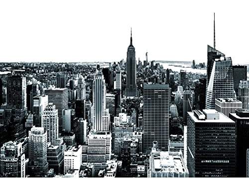 Runa Art Fototapete New York 352 x 250 cm Vlies Tapeten XXL Moderne Wandtapete Wohnzimmer Schlafzimmer Schwarz Weiss 9202011c