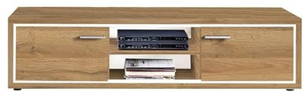 Froschkönig24 Plymouth 3 TV-Unterschrank Lowboard TV-Möbel Eiche dunkel/Eiche dunkel
