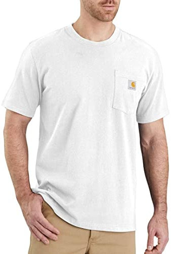 Carhartt Herren K87 Pocket S/S T-Shirt T-Shirt, Weiß, S