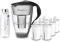 PearlCo - Glas-Wasserfilter (anthrazit) mit 3 Universal classic Filterkartuschen + 1 Trinkflasche aus Glas