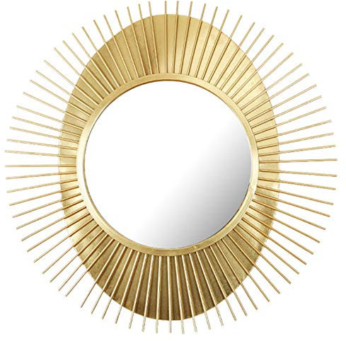 Sonnenspiegel Gold, Wandspiegel Sonne, Sunburst Wandspiegel, Flur Veranda Dekorative Hängespiegel, Esszimmer, Wohnzimmer, Aus Metall Gold, 91.5cm