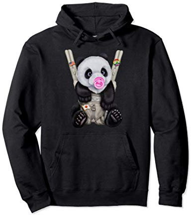 Reuzenpanda mit einem Schnuller in der Babytrage Pullover Hoodie