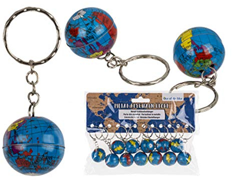jameitop® 🌍 12 Stück GLOBUS Schlüsselanhänger Weltkugel Anhänger Welt/Erde Metallanhänger