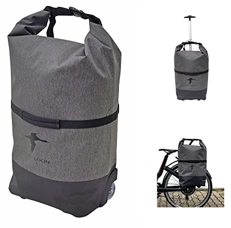 Red Loon Fahrradtasche Gepäckträger | Packtasche & Trolley | Gepäckträgertasche mit Teleskopgriff | wasserdichte Gepäckträgertasche | 28 Ltr Volumen Fahrrad Tasche mit Rollen & Teleskopgriff