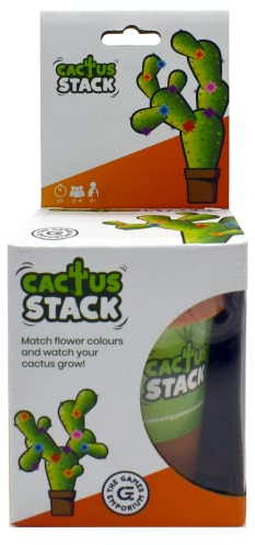 The Games Emporium Kaktus-Stapel – Haben Sie Spaß beim Ausbalancieren von Blütenblättern und Kieseln und passenden Farben. 2 bis 4 Spieler, tolles Geschenk ab 6 Jahren, Mehrfarbig