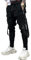 XYXIONGMAO Herren Unisex Cargo Haremshose Funktionelle Taktische Sweatpants Slacks Hip Hop Jogger Techwear Streetwear Overalls (Schwarz, L), Schwarz, Groß