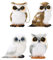 ZWMBYN 4 Pieces Hanging Owl Ornaments, Cute Furry Owl Plush Christmas Tree Hanging Ornament,White Fur Woodland Furry Animals Ornaments for Christmas Tree Home Party Decoration (4 Styles)