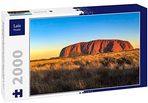 Lais Puzzle Szenisches Ansicht vom Ayers Rock auf Feld gegen klaren blauen Himmel 2000 Teile