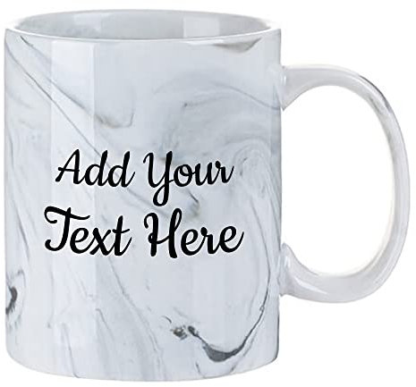 Personalised Grey Marble Mug - Gorgeous Gift to Add Your Custom Message - Leavers, Christmas or Birthday Idea