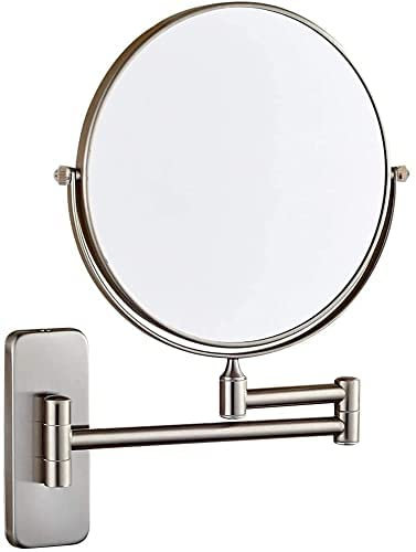 ATAAY Miroir de Salle de Bain Propre et Lumineux, Miroir grossissant en Nickel fixé au Mur, Chaussures cosmétiques réglables à Double Face, Maquillage de Rasage