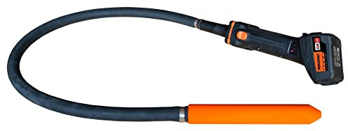 ROKAMAT AKKU Betonrüttler 1300mm - 1,3m - mit Rüttlerflasche (biegsame Welle und Antriebsmotor) inkl. 2 Akkus 18 V / 10,0 Ah Li-HD und Schnell-Ladegerät
