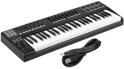 Tragbares 49-Tasten-USB-Tastatur-Controller-Instrument, 8 Bunte RGB-Hintergrundbeleuchtungspads Mit USB-Kabel Keyboard-Klavier für Anfänger