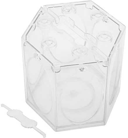 Sechseckiges Aquarium, tragbar, Miniatur-Landschaftsfisch mit abgerundeten Ecken, 100 kg, sturzfest, für Heimdekoration und , sechseckige Fische, tragbare Laterne, Vogelkäfig