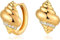 Jenosy 18K Vergoldet Creolen Gold Wellhornschnecken Huggies Klein Creolen mit Zirkonia Ohrringe Chunky Hoops Schmuck Hypoallergen Ohrringe 925 Silberne Nadel für Frauen und Mädchen