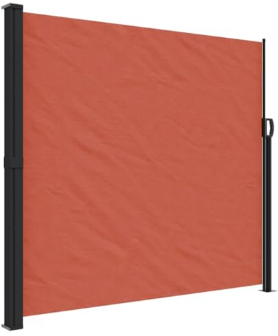 vidaXL Seitenmarkise, Sichtschutz Ausziehbar, Windschutz Sonnenschutz für Garten Balkon Terrasse, Seitenrollo Seitenwandmarkise, Terrakottarot 180x600cm