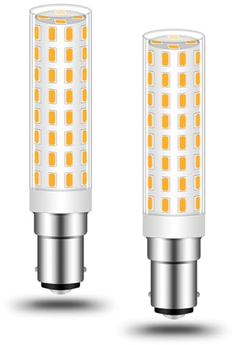 BROLSKUN B15d Led Warmweiß T Slim 7W Ersetzt B15d 75W Halogen 80W Deckenlampe, Nähmaschinenlampe Kleines Bajonett Doppelkontakt AC 230V Leuchtmittel Wandlampe, Kabinett Licht (2 Stück)