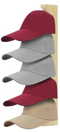 Porta cappelli da baseball, ganci per cappelli da parete - Portaoggetti per cappelli in legno | Portaoggetti verticale per cappelli, decorazioni per la casa, supporto per organizer da parete per camer