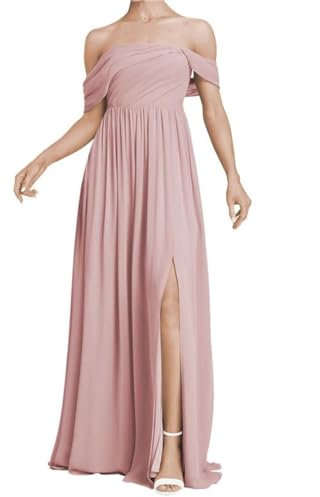 SAYNO Abiti da damigella d'onore con abiti da sera formali in chiffon A-Line, Rosa antico., 48