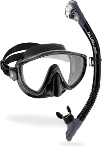 CRESSI Tino + Scilla Combo Black/Titanium - Kombiset Unisex Tino Maske und Schnorchel Scilla, Schwarz/Titan, Einheitsgröße