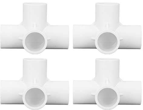 Kit di Raccordi a Gomito in PVC a 4 Vie 10 Pezzi, Kit di Raccordi per Tubi di Uscita 25 Mm, Ideale per il Collegamento di Mobili e Progetti Fai Te (WHITE)