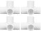 Kit di Raccordi a Gomito in PVC a 4 Vie 10 Pezzi, Kit di Raccordi per Tubi di Uscita 25 Mm, Ideale per il Collegamento di Mobili e Progetti Fai Te (WHITE)