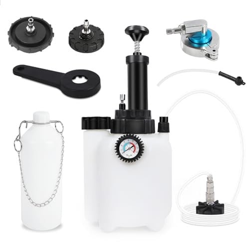 MOTOCOCHE 3l Brake Bleed Kit Manual Brake Bleed Fluid Pump One Person Brake Bleed Vacuum Pump Kit with 1L Brake Fluid Bleed Bottle and 4 Master Cylinder Adapters