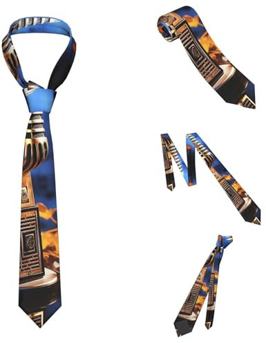 IQOPPEDR Krawatte für Herren, Sushi-Druck, Seidenkrawatte, Krawatte für Business, Musik-Mikrofon, Einheitsgröße