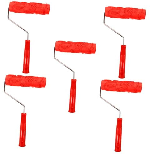 Angoily 5St Geprägte Gummiwalze deckendekoration gemusterter Farbroller Wandfarbe mit Walze dekorativer Farbroller Gemusterte Farbrolle selber machen Malerrolle aus Gummi Plastik