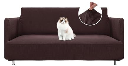 BellaHills High Stretch Söderhamn Sofabezug 2 Sitzer (135-165cm) Elastische Sofahusse für Wohnzimmer Protector, Braun