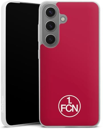 Slim Case kompatibel mit Samsung Galaxy S 25 Silikon Handyhülle transparent Hülle extra dünn 1. FC Nürnberg Offizielles Lizenzprodukt Logo