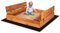 Bac à sable en bois - 120 x 120 cm - Avec couvercle rabattable - Grand bac à sable avec bancs - Imprégné respectueux de l'environnement, géotextile inclus - Sûr et résistant aux intempéries - Pour