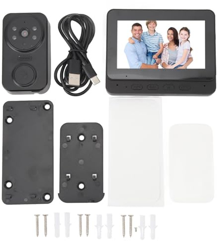 Video Doorbell Camera, 1080P HD Wireless Doorbell with Wide Angle Lens Video Intercom System with Motion Detection, Night Vision for Villa Home Office Apartment