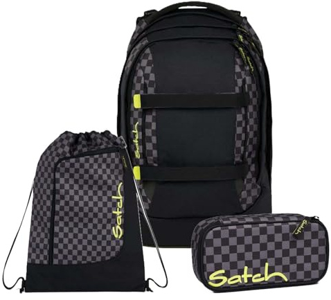 Satch Pack Schulrucksack Set 3tlg. inkl. Schlamperbox und Sportbeutel (Dark Skate)