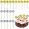 20 Pcs Disco Ball Cupcake Toppers, Retro Cake Decorations with Stick Shiny Mini Disco Ball for Christmas 70s Theme Party Favor Dessert Birthday Decorations Ornament(Silver & Gold)