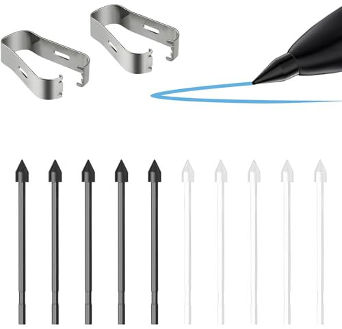 Tips/Nibs Replacement for Samsung Galaxy Tab S10+/S10 Ultra/S9/S9 Ultra/S8/S8+/S8 Ultra/S7/S7 FE/S6 Lite/S22/S23/S24/S25 Ultra S Pen (5 Black+5 White)