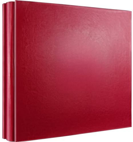 Rdylymx Red Photo Album 6x4 600 Photos Black Pages Large Capacity | Acid-free Pages Leather Cover Wedding Family Photo Albums Holds 600 Portrait and Landscape Photos Slip-in Pockets