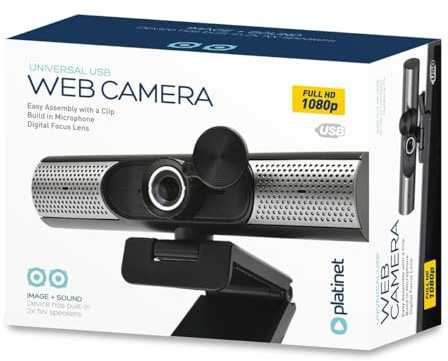 Zarivy 1080P Full HD Webcam mit Autofokus und Lautsprecher, ideal für Videokonferenzen und Live-Streaming.