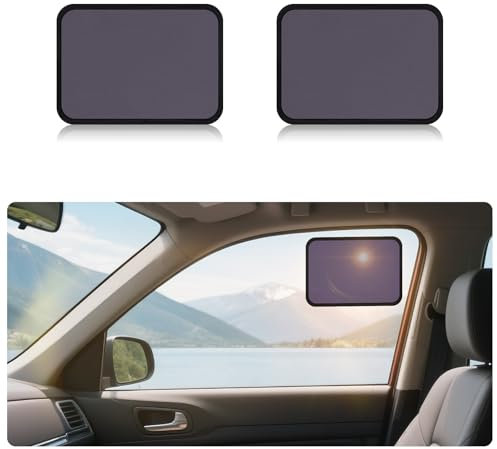 ZATOOTO Parasol pequeño para el coche, para el conductor (juego de 2 unidades) 25 x 18 cm – universal estático adherente protección UV para ventana de coche