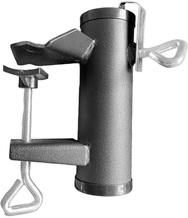 GAOFESA Tragbare Schirmhalterung Sonnenschirmhalter Gartenschirm Befestigung Clip Halterung für Garten Metall Regenschirm Clip Halter Strandschirm Ständer